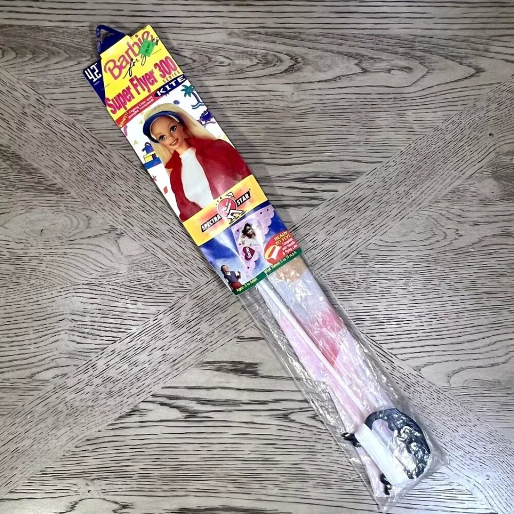1994 Vintage Barbie Super Flyer Kite Spectra‎ Star Plastic 42" Barbiecore NOS